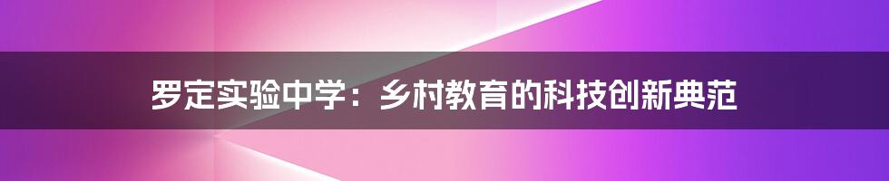 罗定实验中学：乡村教育的科技创新典范