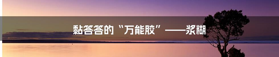 黏答答的“万能胶”——浆糊