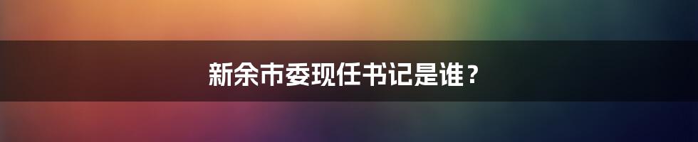 新余市委现任书记是谁？