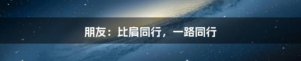 朋友：比肩同行，一路同行