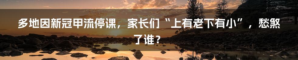 多地因新冠甲流停课，家长们“上有老下有小”，愁煞了谁？