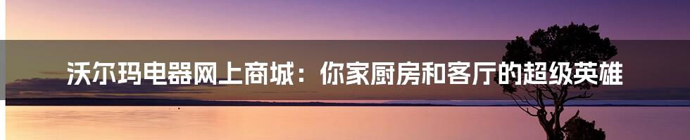 沃尔玛电器网上商城：你家厨房和客厅的超级英雄