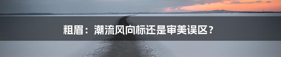 粗眉：潮流风向标还是审美误区？