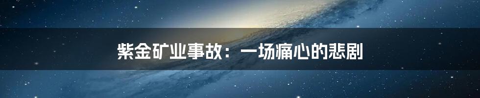 紫金矿业事故：一场痛心的悲剧