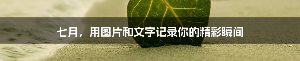 七月，用图片和文字记录你的精彩瞬间