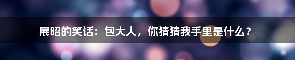 展昭的笑话：包大人，你猜猜我手里是什么？