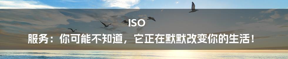 ISO 服务：你可能不知道，它正在默默改变你的生活！