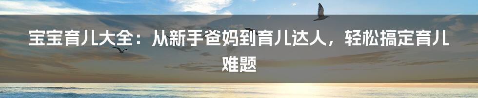 宝宝育儿大全：从新手爸妈到育儿达人，轻松搞定育儿难题