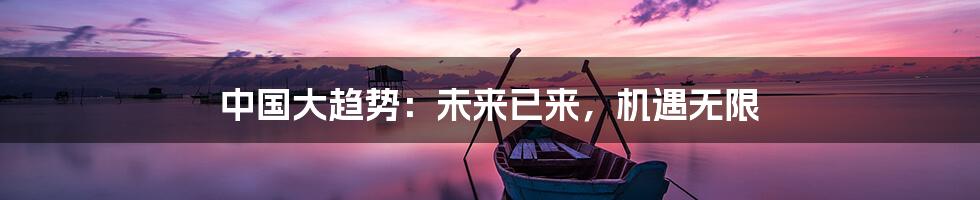 中国大趋势：未来已来，机遇无限