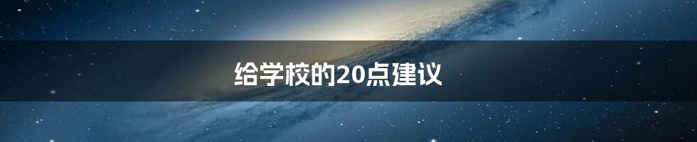 给学校的20点建议