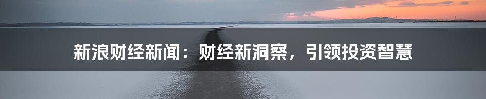 新浪财经新闻：财经新洞察，引领投资智慧