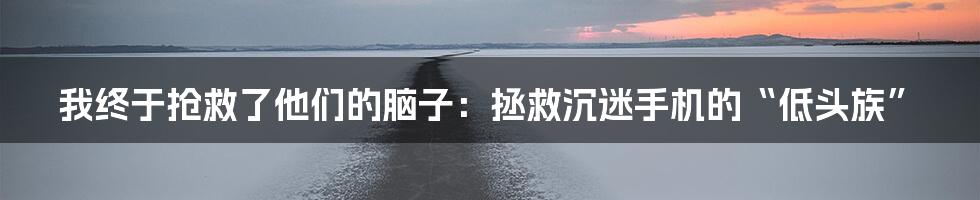 我终于抢救了他们的脑子：拯救沉迷手机的“低头族”