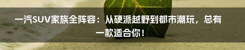 一汽SUV家族全阵容：从硬派越野到都市潮玩，总有一款适合你！