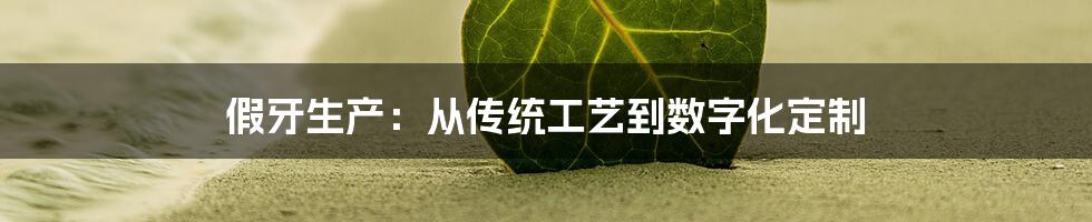 假牙生产：从传统工艺到数字化定制