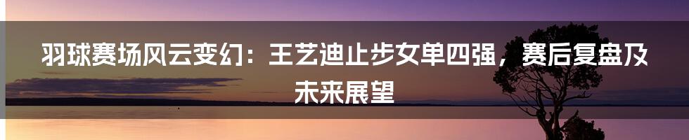 羽球赛场风云变幻：王艺迪止步女单四强，赛后复盘及未来展望