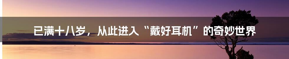 已满十八岁，从此进入“戴好耳机”的奇妙世界