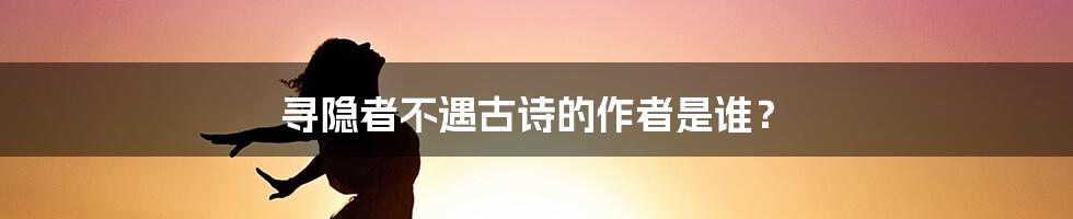 寻隐者不遇古诗的作者是谁？