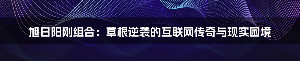 旭日阳刚组合：草根逆袭的互联网传奇与现实困境