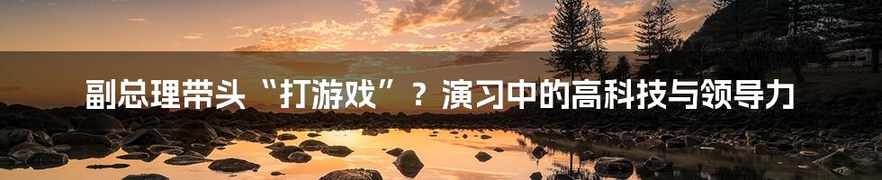 副总理带头“打游戏”？演习中的高科技与领导力