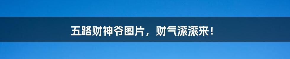 五路财神爷图片，财气滚滚来！