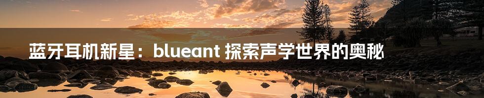 蓝牙耳机新星：blueant 探索声学世界的奥秘