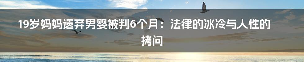 19岁妈妈遗弃男婴被判6个月：法律的冰冷与人性的拷问