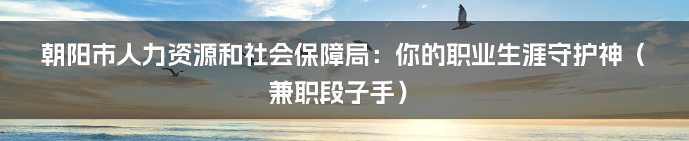 朝阳市人力资源和社会保障局：你的职业生涯守护神（兼职段子手）