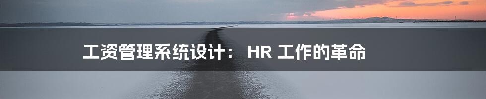 工资管理系统设计： HR 工作的革命