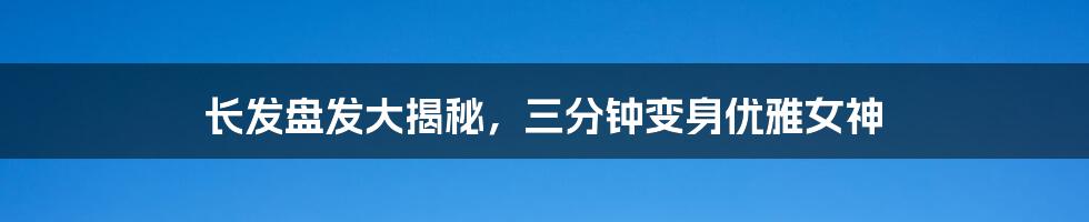 长发盘发大揭秘，三分钟变身优雅女神