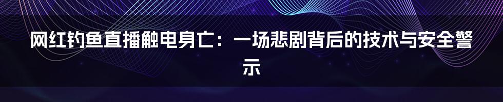 网红钓鱼直播触电身亡：一场悲剧背后的技术与安全警示