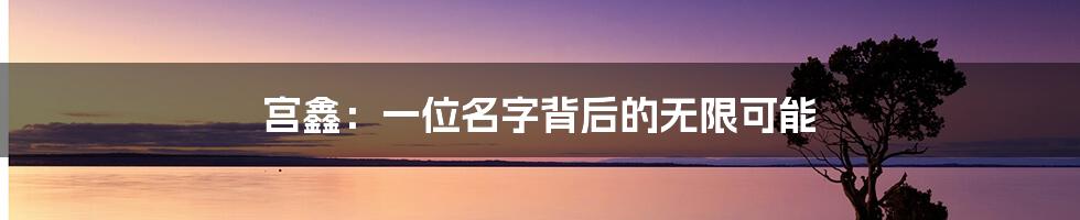 宫鑫：一位名字背后的无限可能