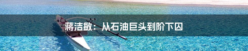 蒋洁敏：从石油巨头到阶下囚