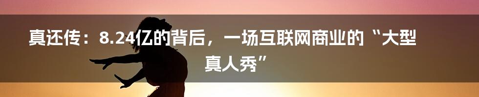 真还传：8.24亿的背后，一场互联网商业的“大型真人秀”