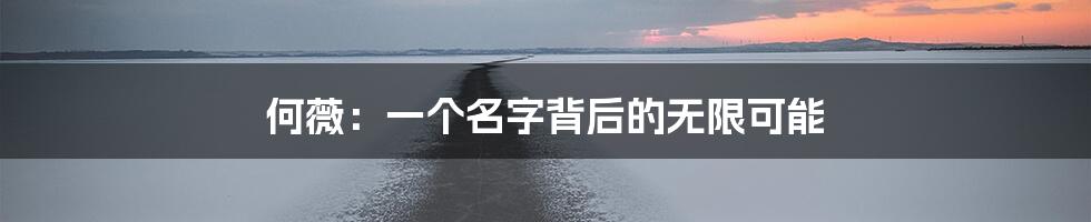 何薇：一个名字背后的无限可能