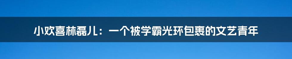 小欢喜林磊儿：一个被学霸光环包裹的文艺青年