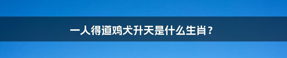 一人得道鸡犬升天是什么生肖？