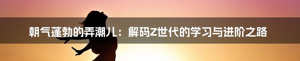 朝气蓬勃的弄潮儿：解码Z世代的学习与进阶之路