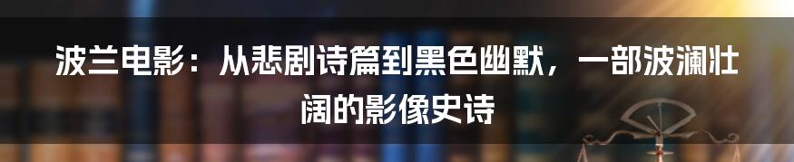 波兰电影：从悲剧诗篇到黑色幽默，一部波澜壮阔的影像史诗