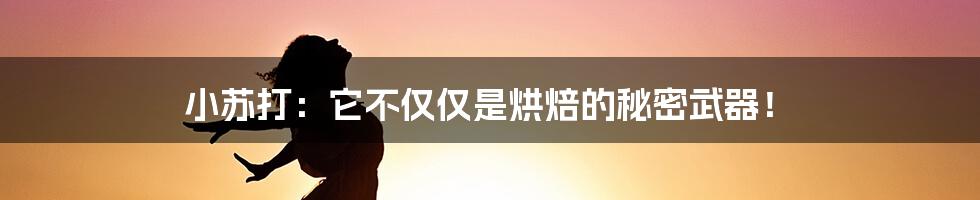 小苏打：它不仅仅是烘焙的秘密武器！