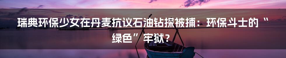 瑞典环保少女在丹麦抗议石油钻探被捕：环保斗士的“绿色”牢狱？