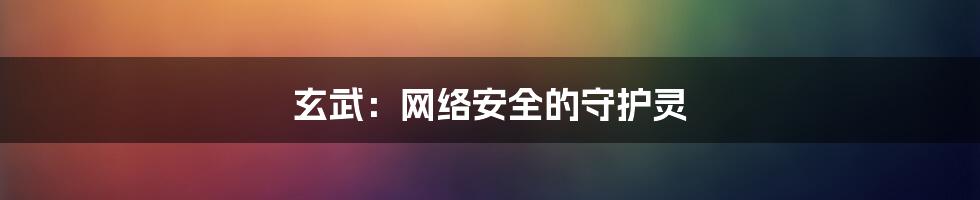 玄武：网络安全的守护灵