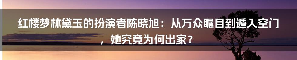 红楼梦林黛玉的扮演者陈晓旭：从万众瞩目到遁入空门，她究竟为何出家？