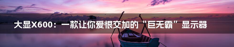 大显X600：一款让你爱恨交加的“巨无霸”显示器