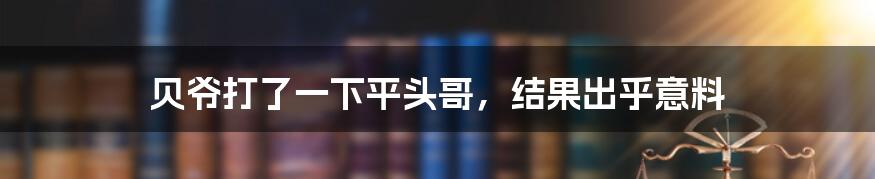 贝爷打了一下平头哥，结果出乎意料