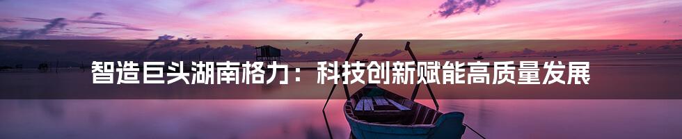 智造巨头湖南格力：科技创新赋能高质量发展