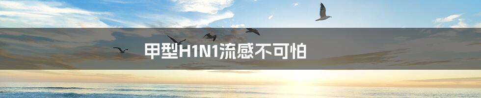 甲型H1N1流感不可怕