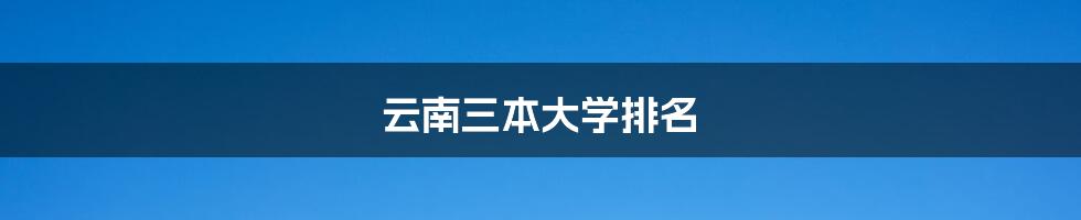 云南三本大学排名