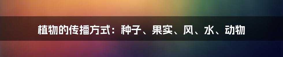 植物的传播方式：种子、果实、风、水、动物