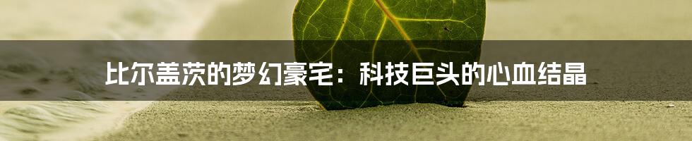 比尔盖茨的梦幻豪宅：科技巨头的心血结晶