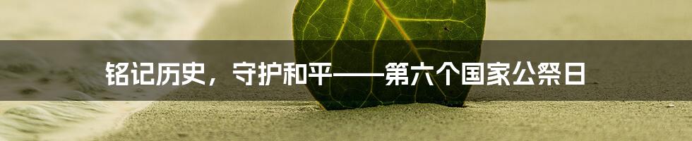 铭记历史，守护和平——第六个国家公祭日